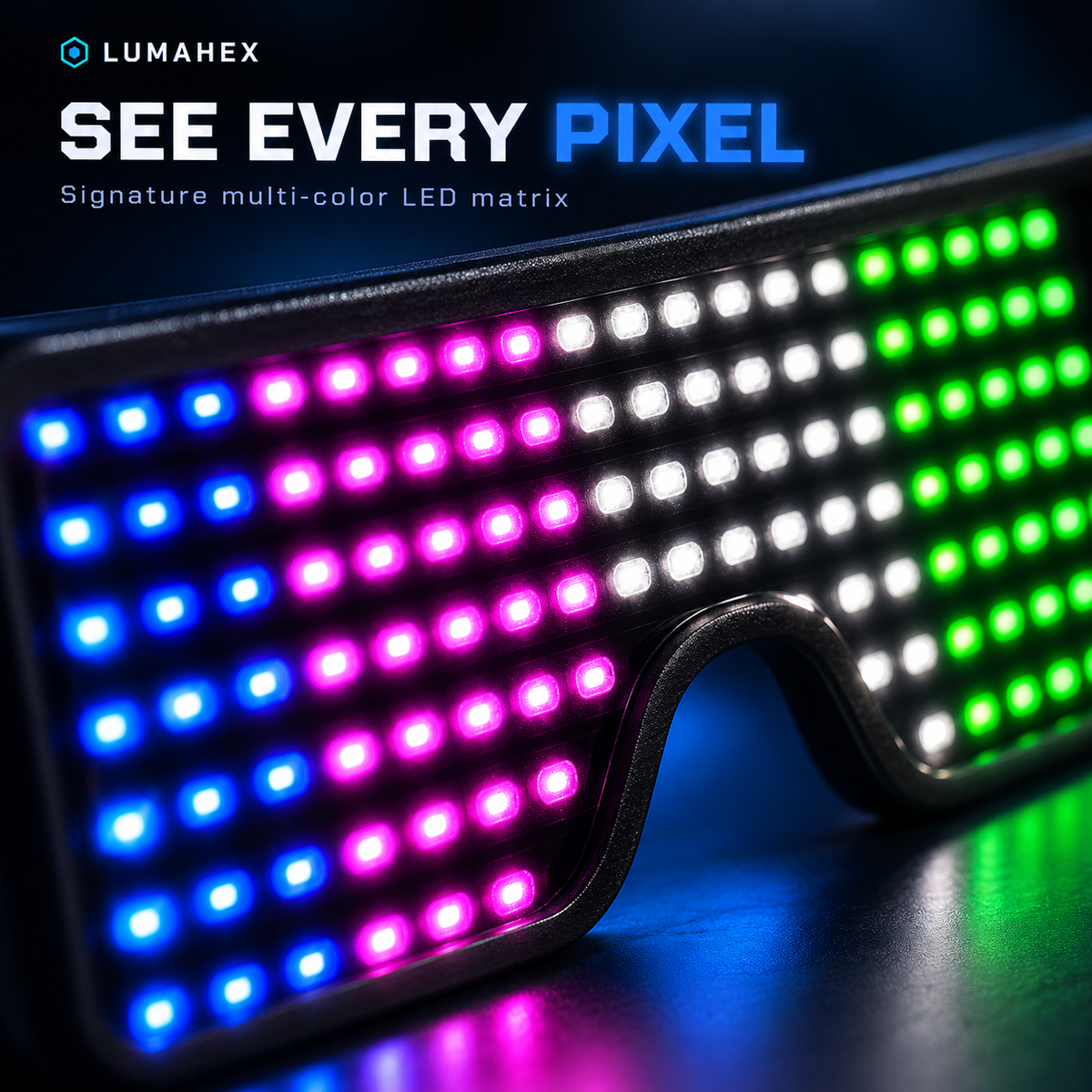 Hex Visor LED Party Glasses