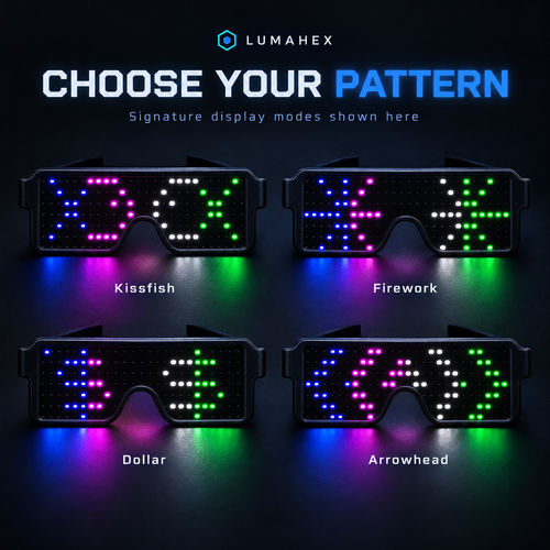 Hex Visor LED Party Glasses
