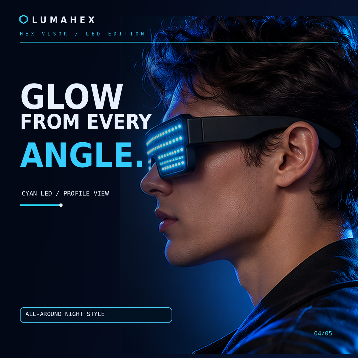 Hex Visor LED Party Glasses